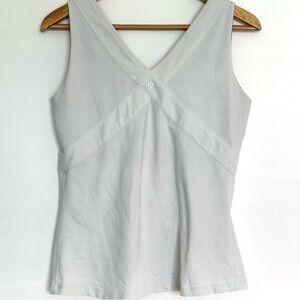 LULULEMON- White Athletic Double V Top - Women’s Small